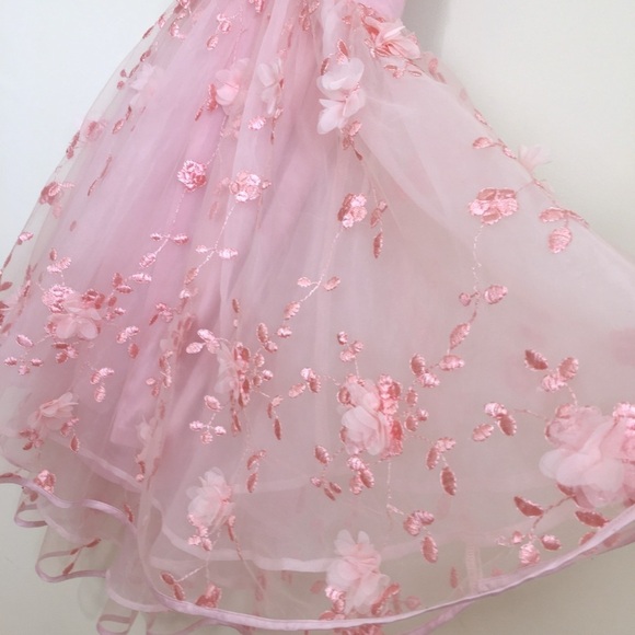 The Vintage Shop Pink Spring Bloom Embellished Floral Tied Shoulder Mini Dress - Picture 7 of 16